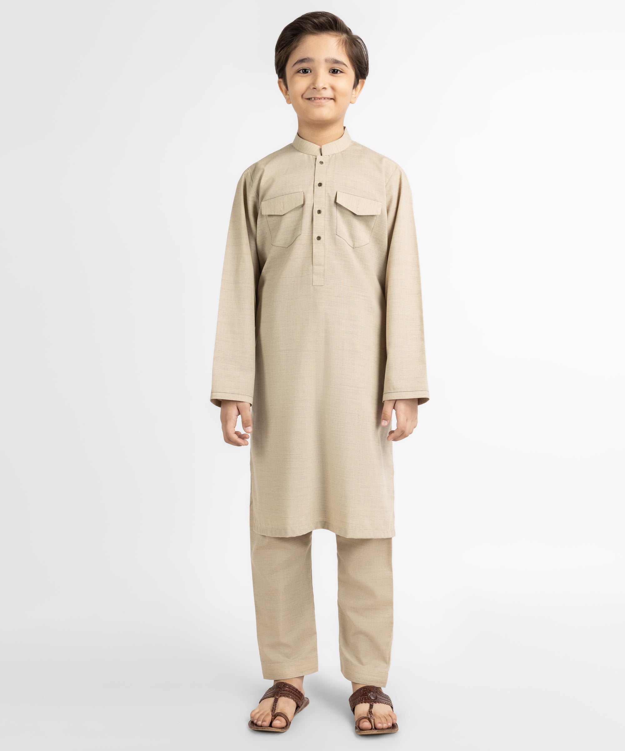 BEIGE CASUAL KURTA TROUSERS