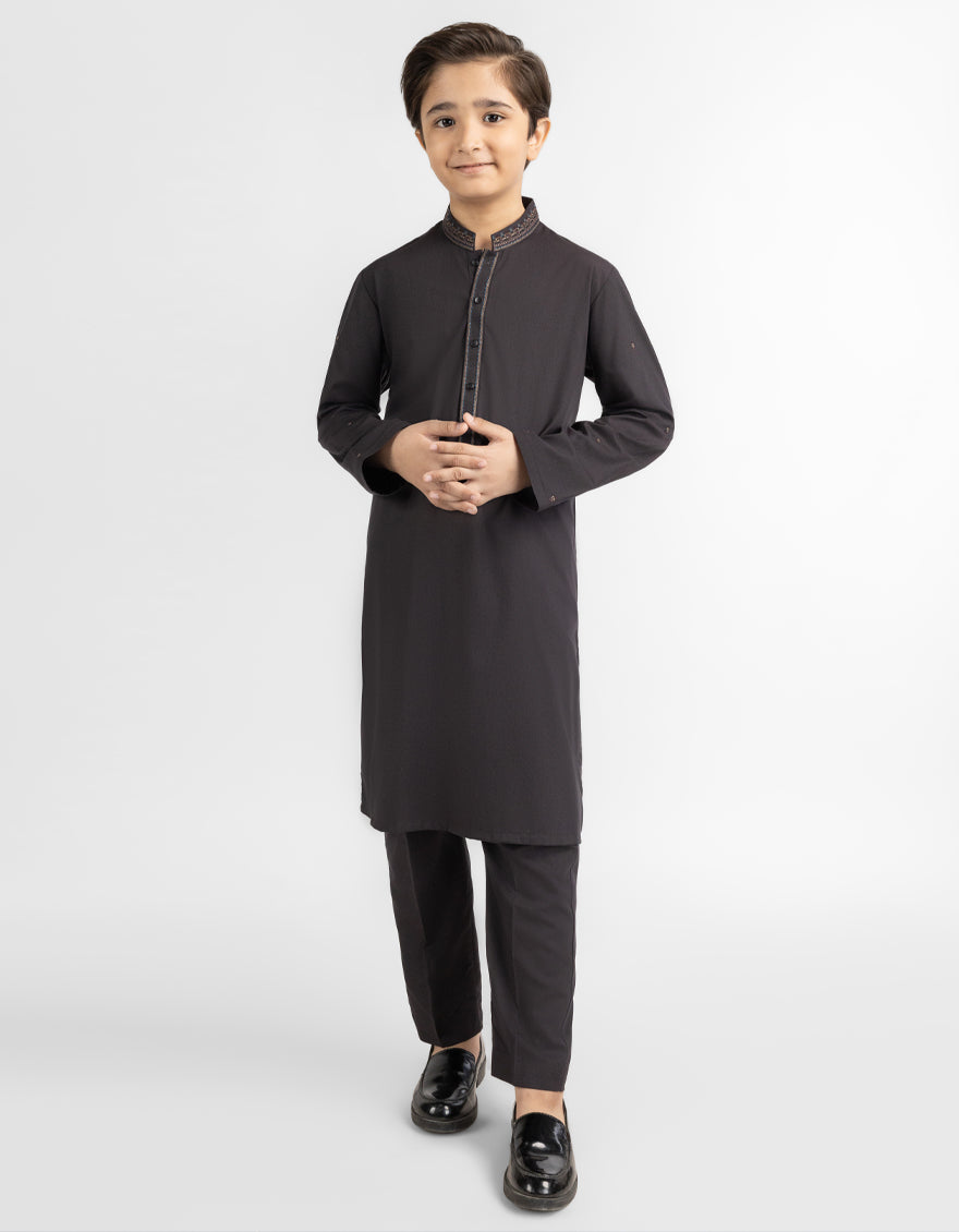 DARK BROWN SEMI-FORMAL KURTA TROUSERS
