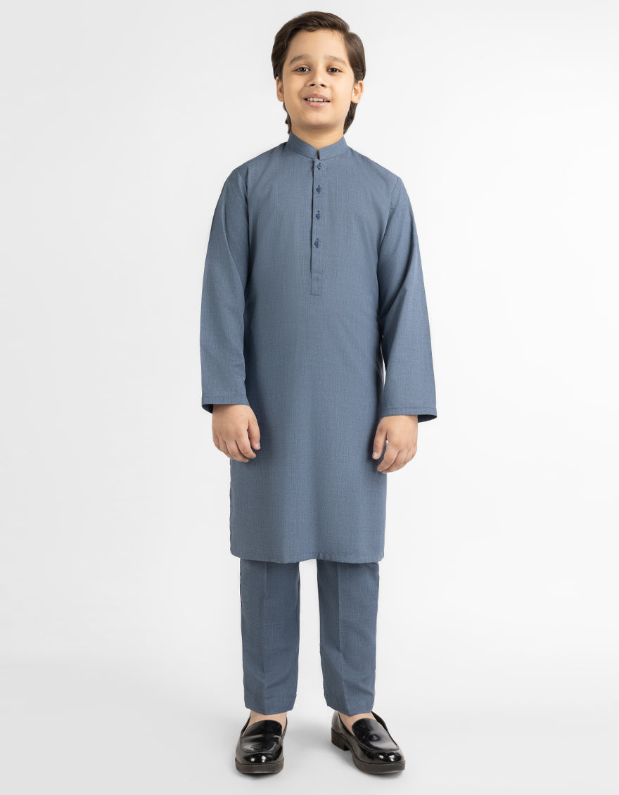 GREYISH BLUE CASUAL KURTA TROUSERS