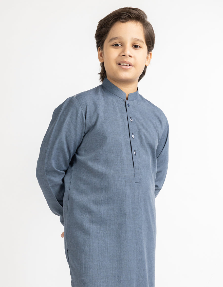 GREYISH BLUE CASUAL KURTA TROUSERS