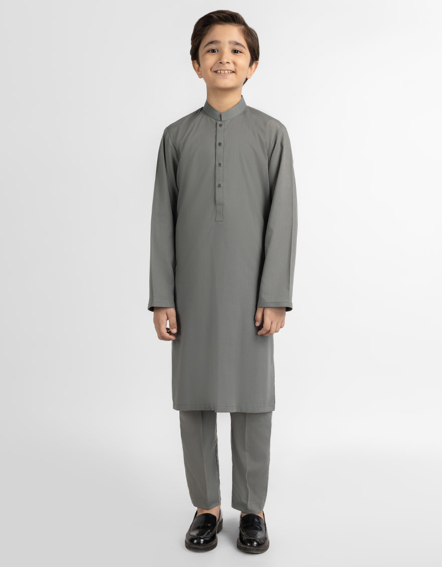 GREY SEMI-FORMAL KURTA TROUSERS