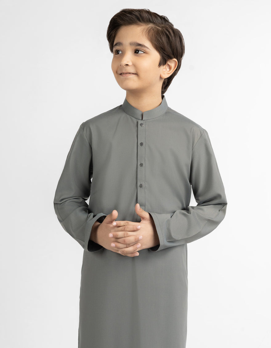 GREY SEMI-FORMAL KURTA TROUSERS
