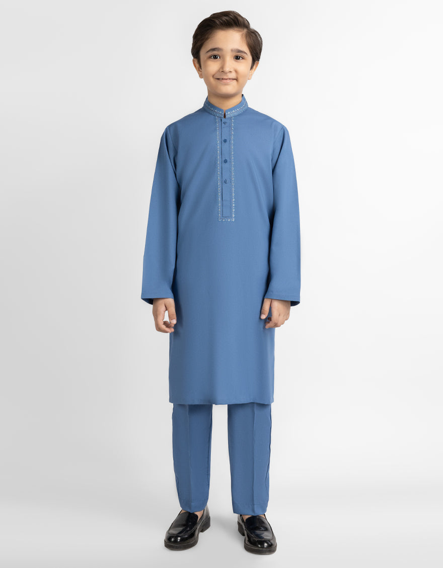 BLUE SEMI-FORMAL KURTA TROUSERS