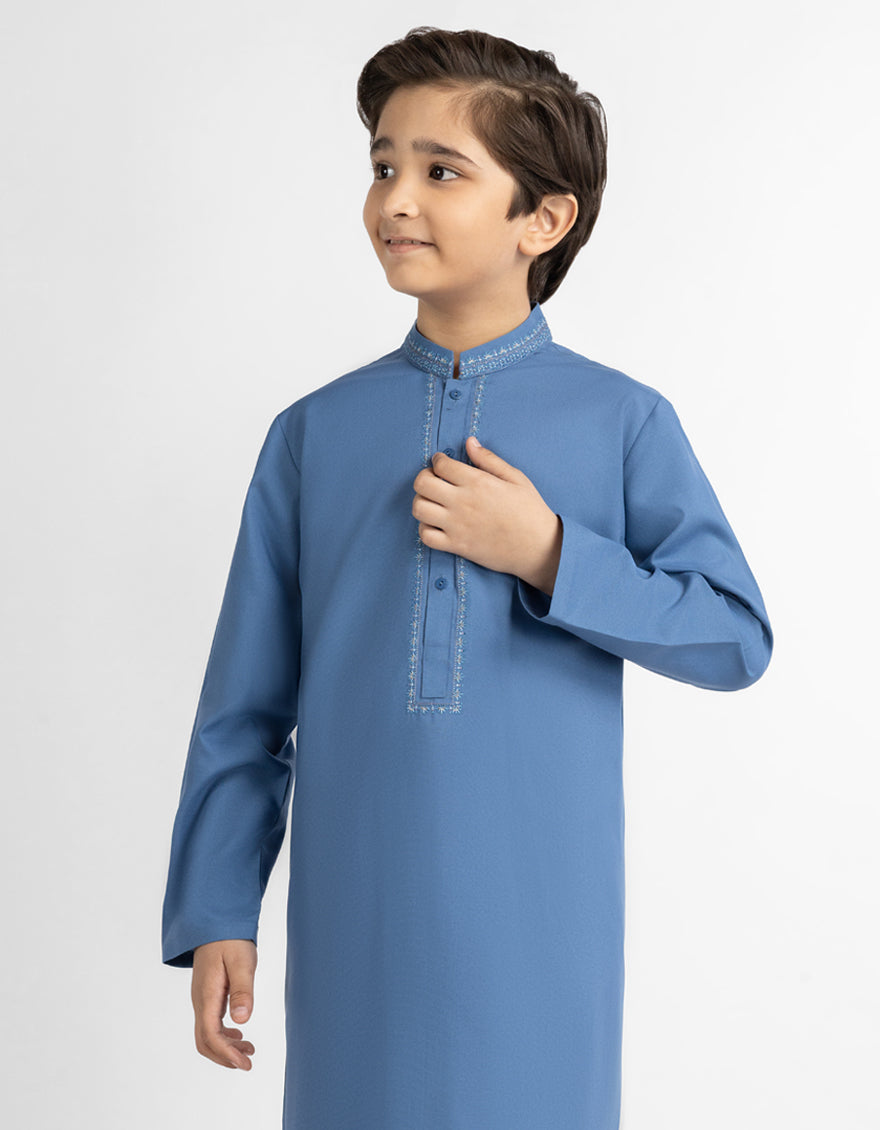 BLUE SEMI-FORMAL KURTA TROUSERS