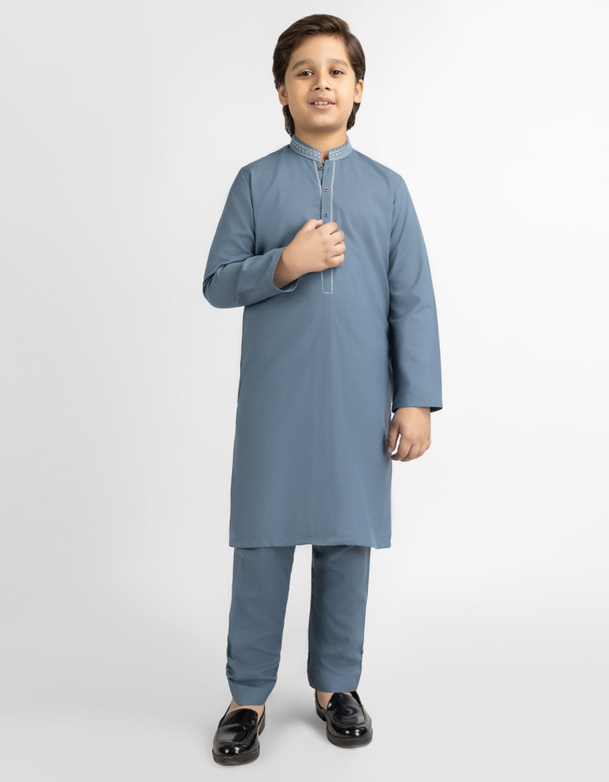 SLATE GREY SEMI-FORMAL KURTA TROUSERS