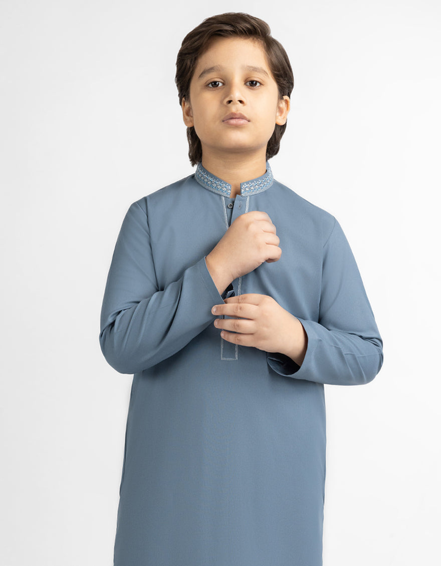 SLATE GREY SEMI-FORMAL KURTA TROUSERS