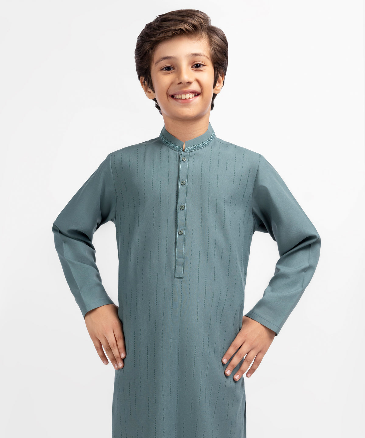Dark Sage Semi-Formal Kurta Trousers