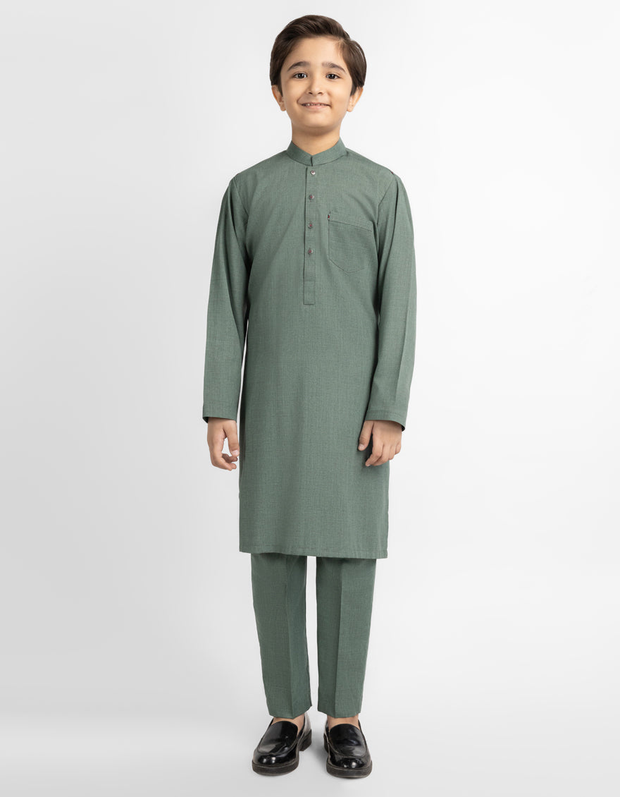 ARMY GREEN CASUAL KURTA TROUSERS
