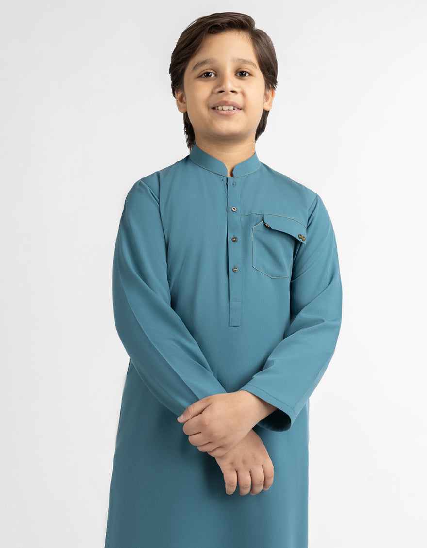 TURQUOISE PLAIN KURTA TROUSERS