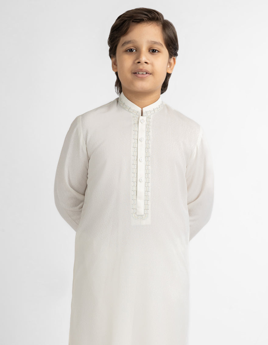 CREAM CASUAL KAMEEZ SHALWAR