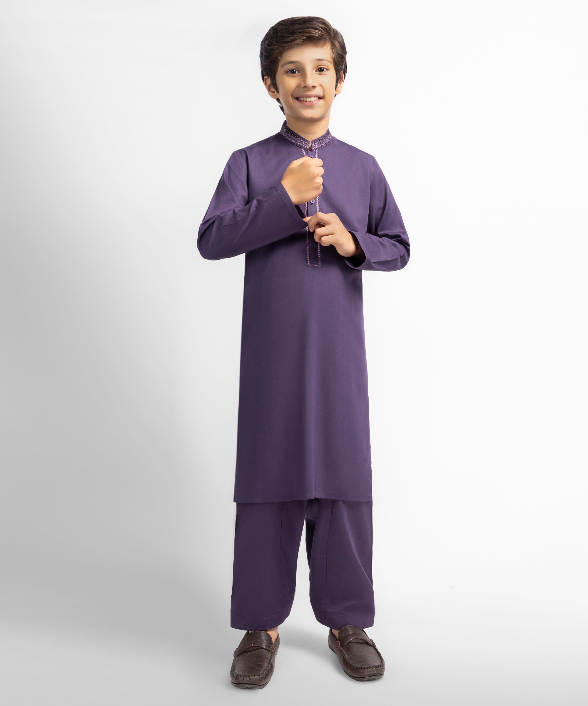 Purple Semi-Formal Kameez Shalwar