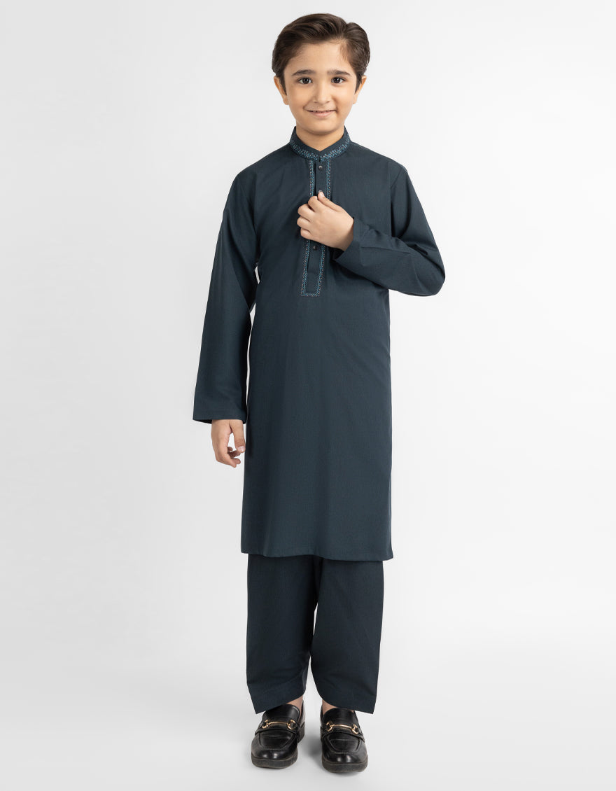 TEAL SEMI-FORMAL KAMEEZ SHALWAR