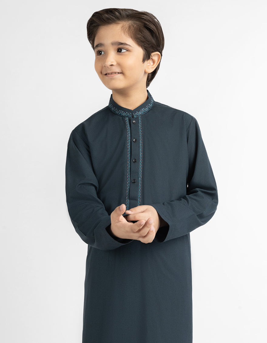 TEAL SEMI-FORMAL KAMEEZ SHALWAR