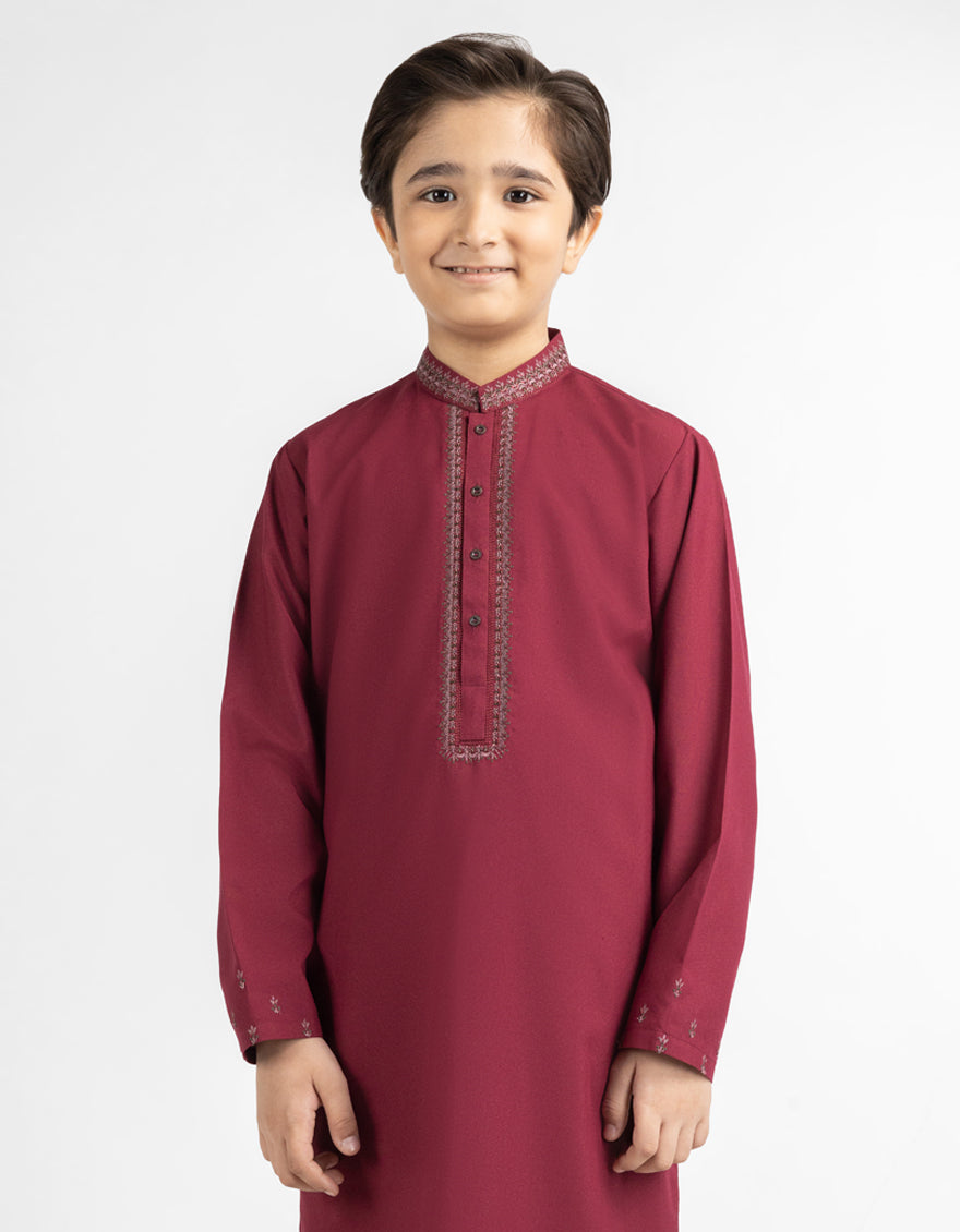 RED CASUAL KAMEEZ SHALWAR