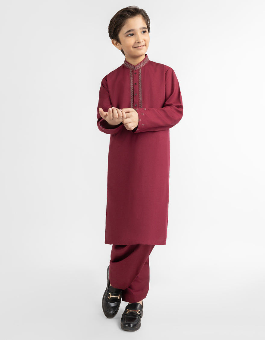 RED CASUAL KAMEEZ SHALWAR