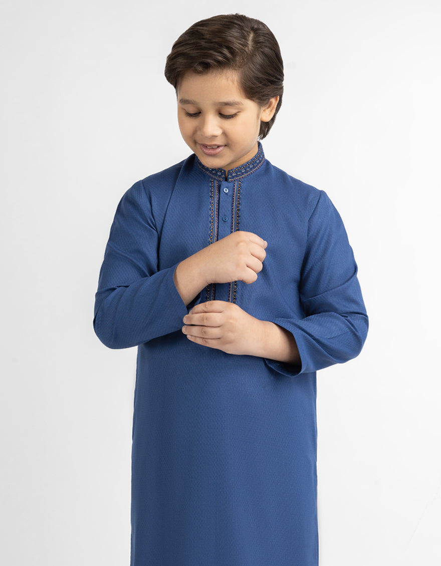 BLUE SEMI-FORMAL KAMEEZ SHALWAR