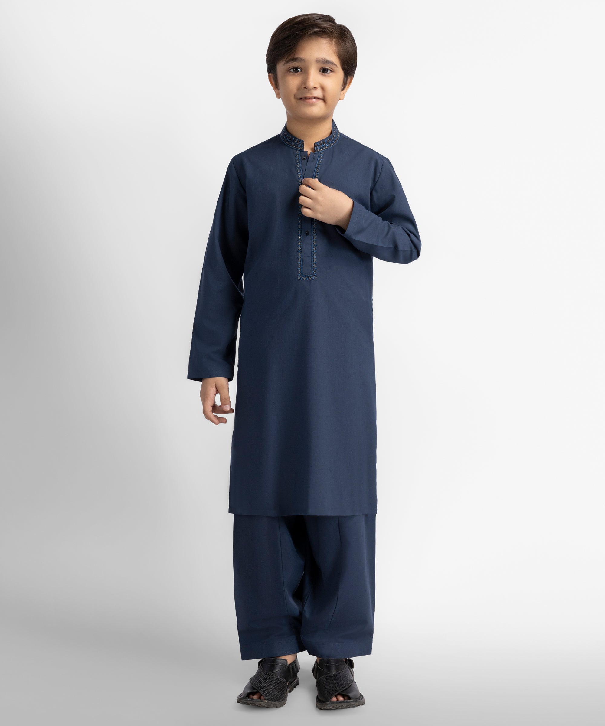 Midnight Blue Semi-Formal Kameez Shalwar