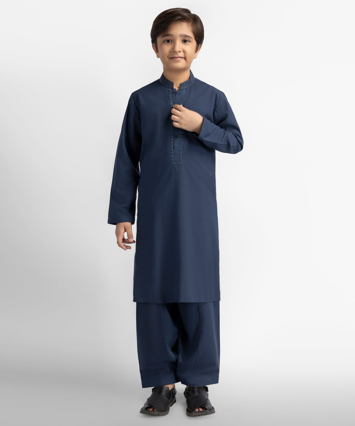 Midnight Blue Semi-Formal Kameez Shalwar