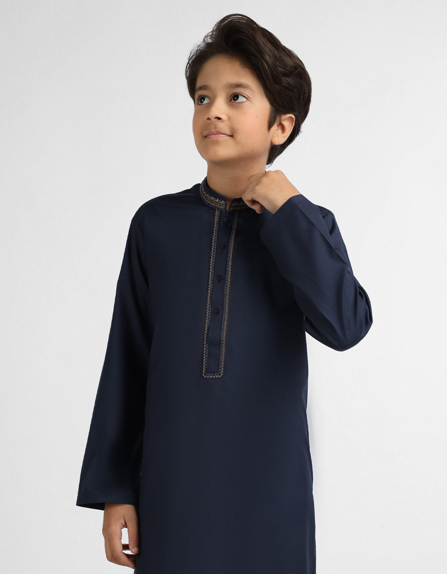 BLUE SEMI-FORMAL KAMEEZ SHALWAR