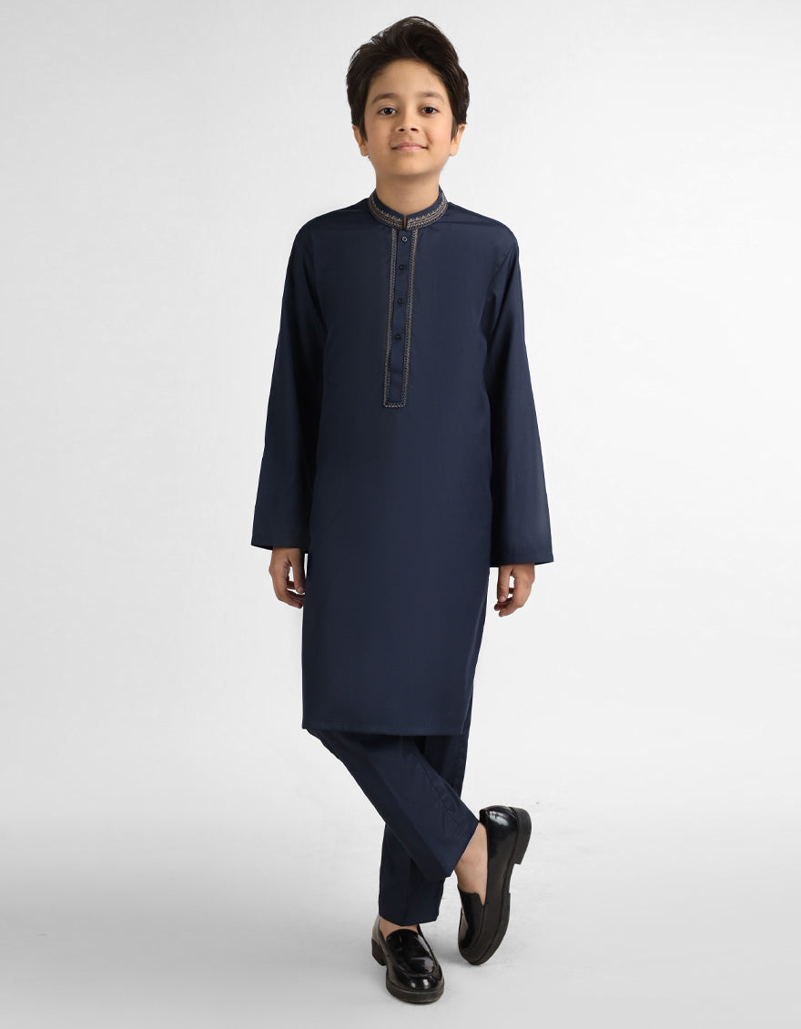 BLUE SEMI-FORMAL KAMEEZ SHALWAR