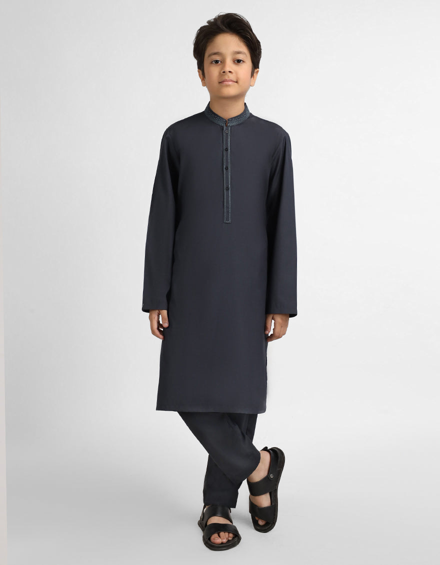 GREY SEMI-FORMAL KAMEEZ SHALWAR