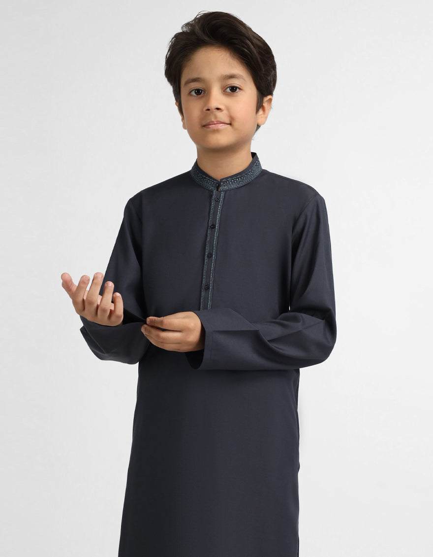 GREY SEMI-FORMAL KAMEEZ SHALWAR