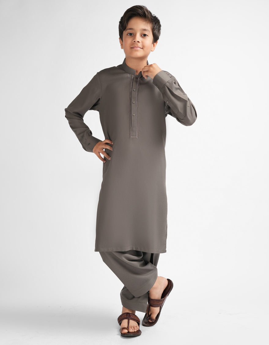 GREY SEMI-FORMAL KAMEEZ SHALWAR