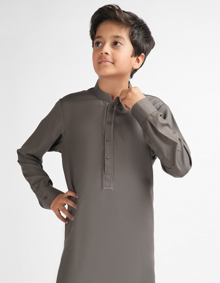 GREY SEMI-FORMAL KAMEEZ SHALWAR