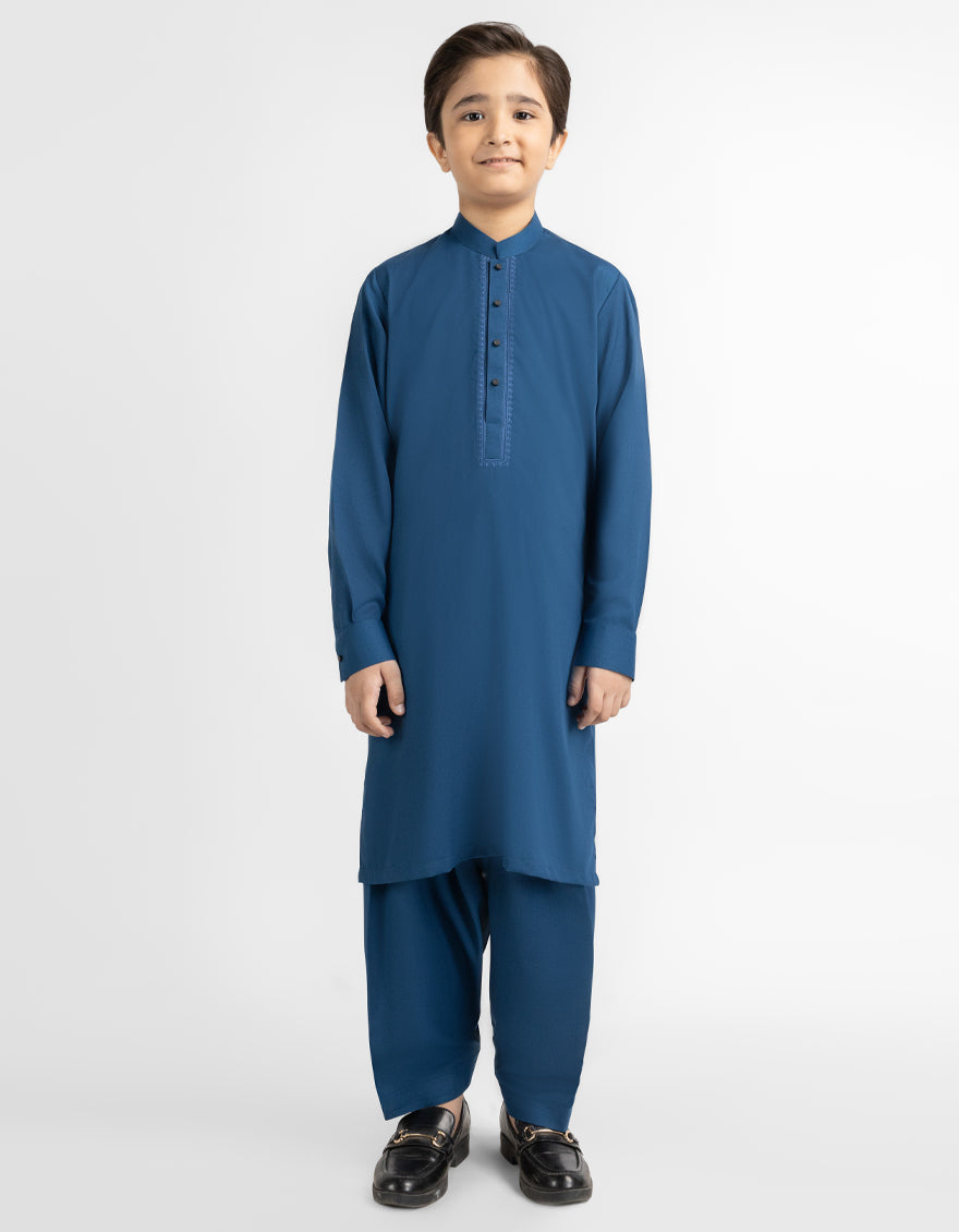 Electric Blue Semi-Formal Kameez Shalwar