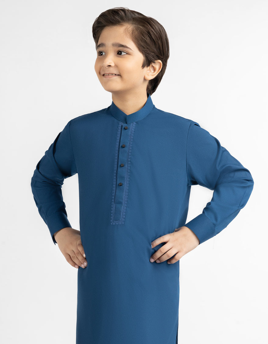 Electric Blue Semi-Formal Kameez Shalwar