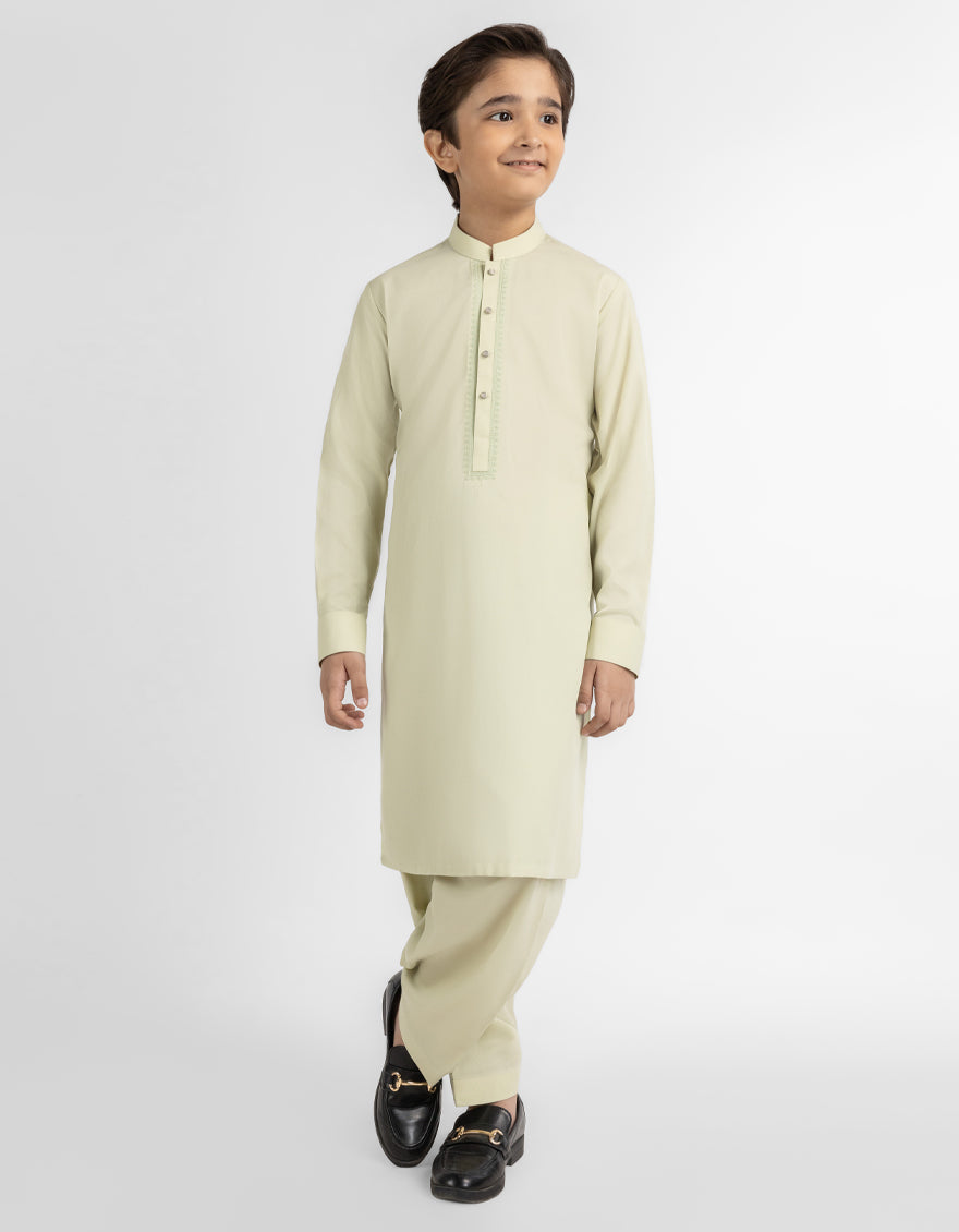 LIGHT GREEN SEMI-FORMAL KAMEEZ SHALWAR