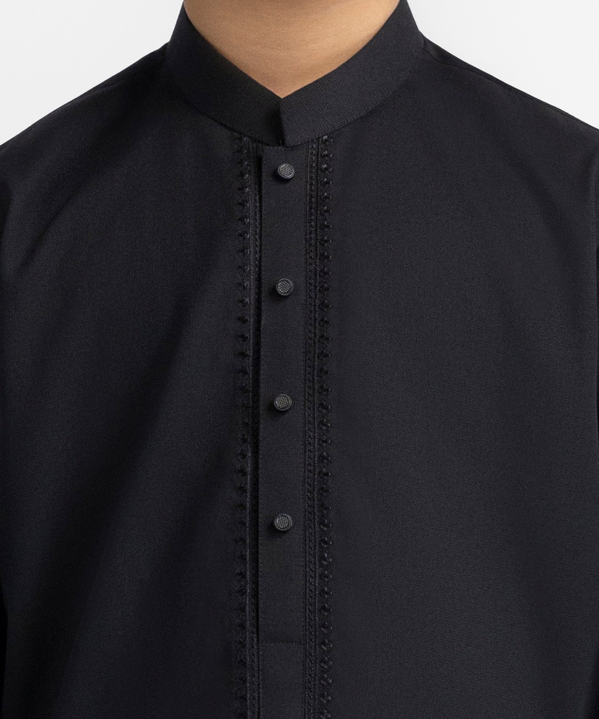 Black Semi-Formal Kameez Shalwar