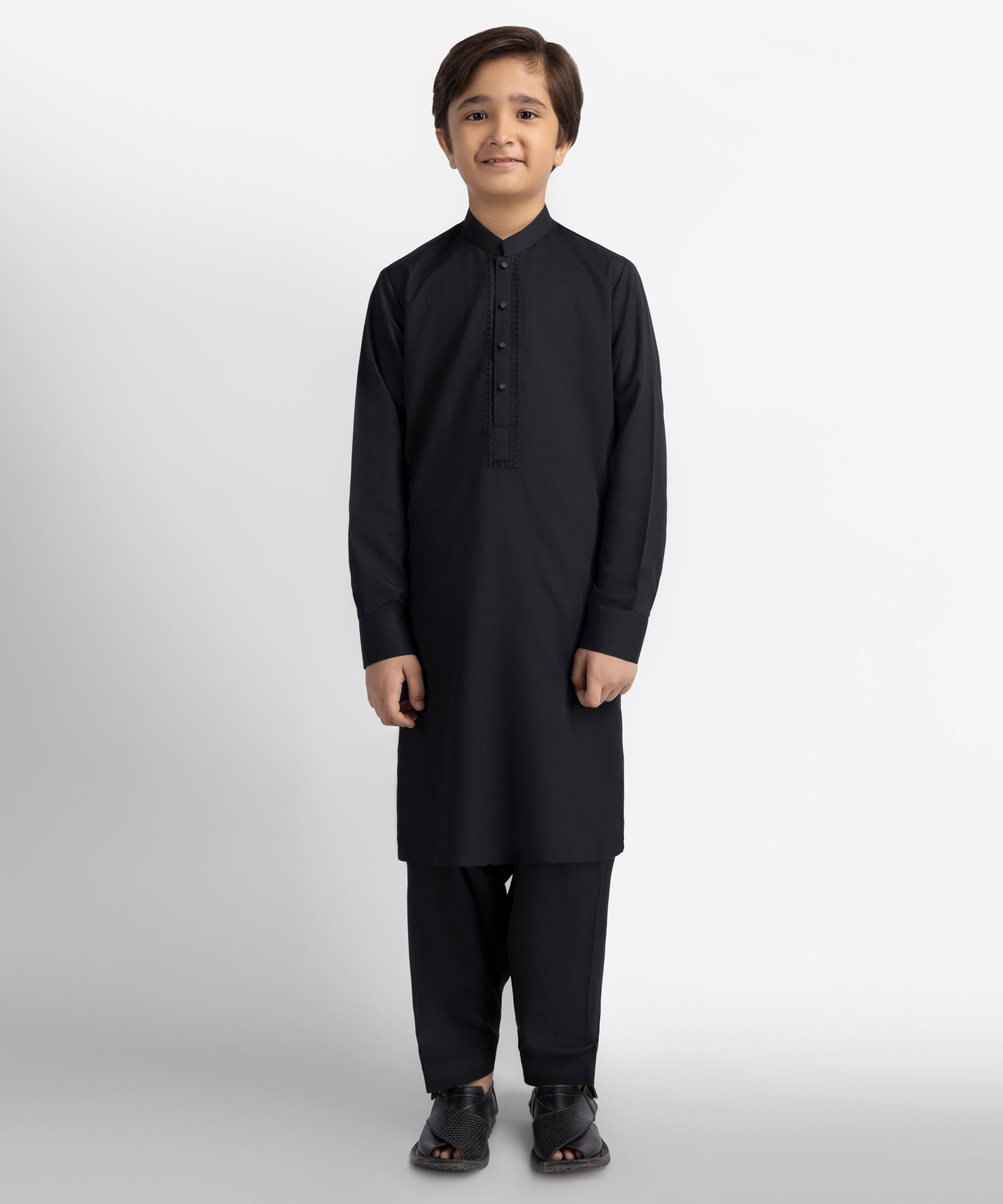 Black Semi-Formal Kameez Shalwar
