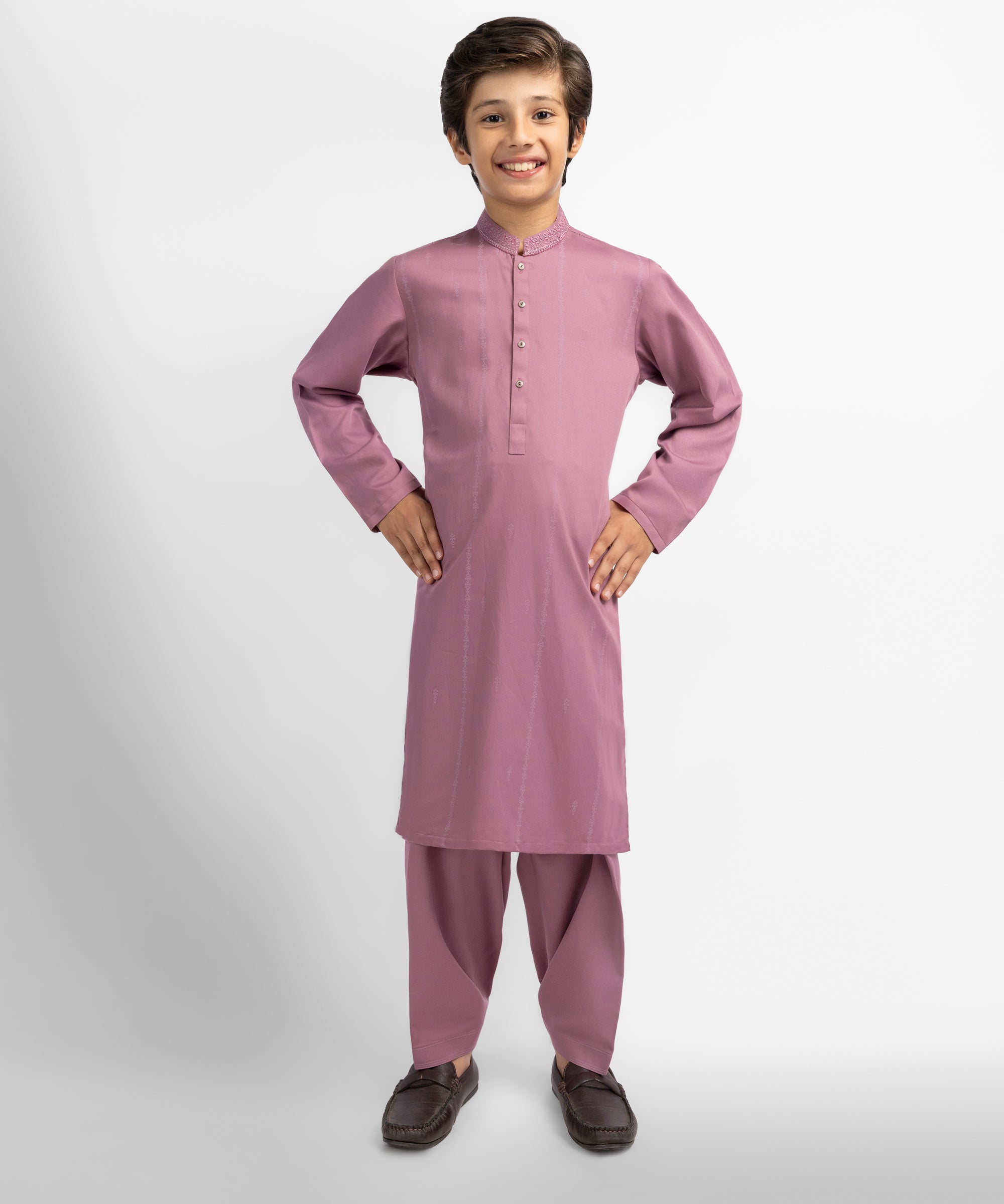 Onion Pink Semi-Formal Kameez Shalwar