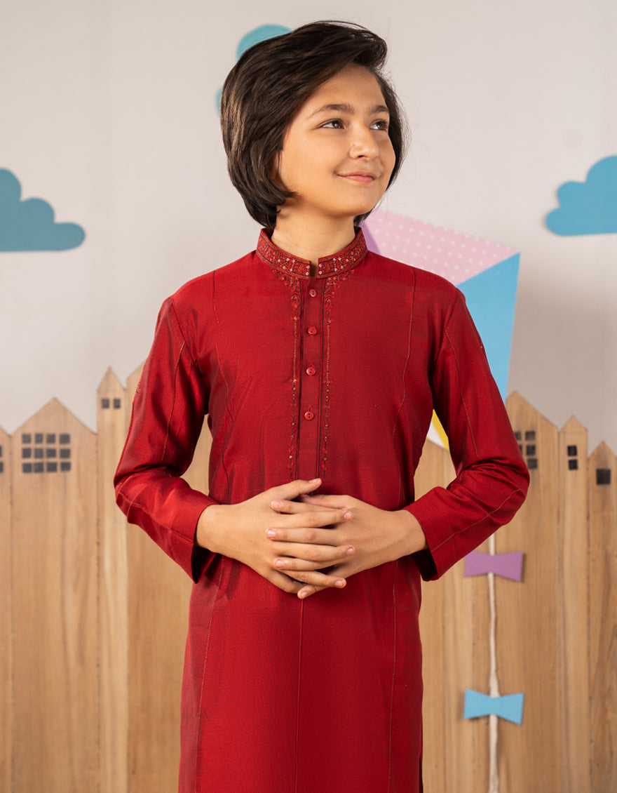 RED FORMAL KURTA