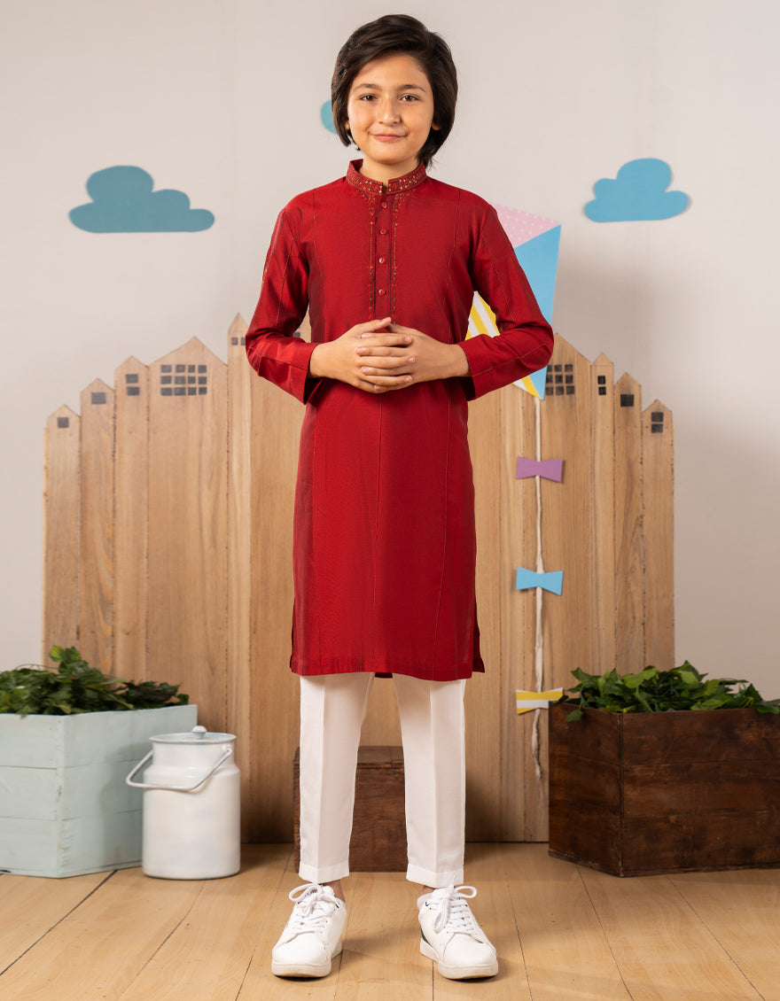 RED FORMAL KURTA