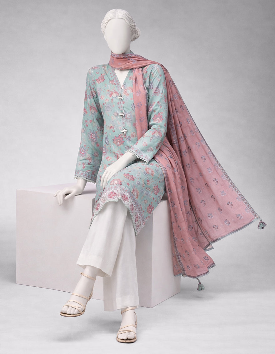 MULTICOLOR LAWN PRINTED UNSTITCHED 2PC
