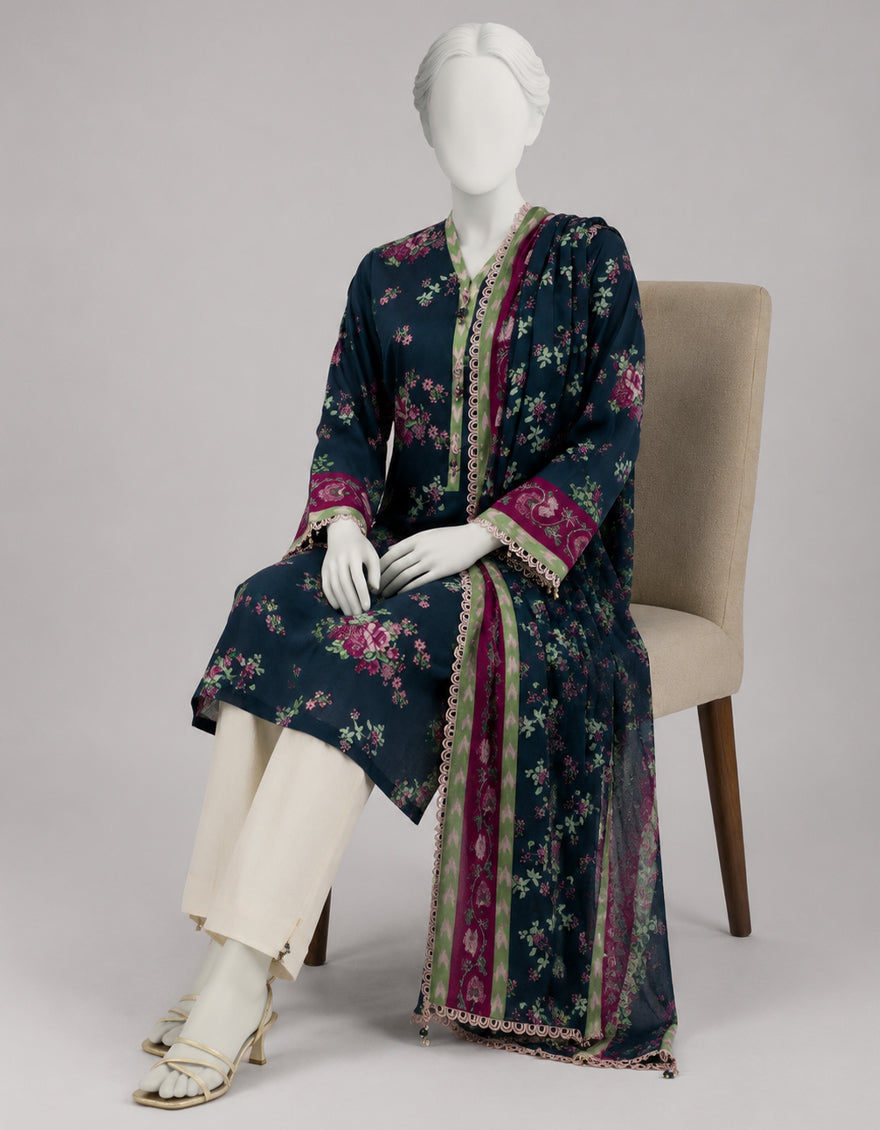 MULTICOLOR LAWN PRINTED UNSTITCHED 2PC