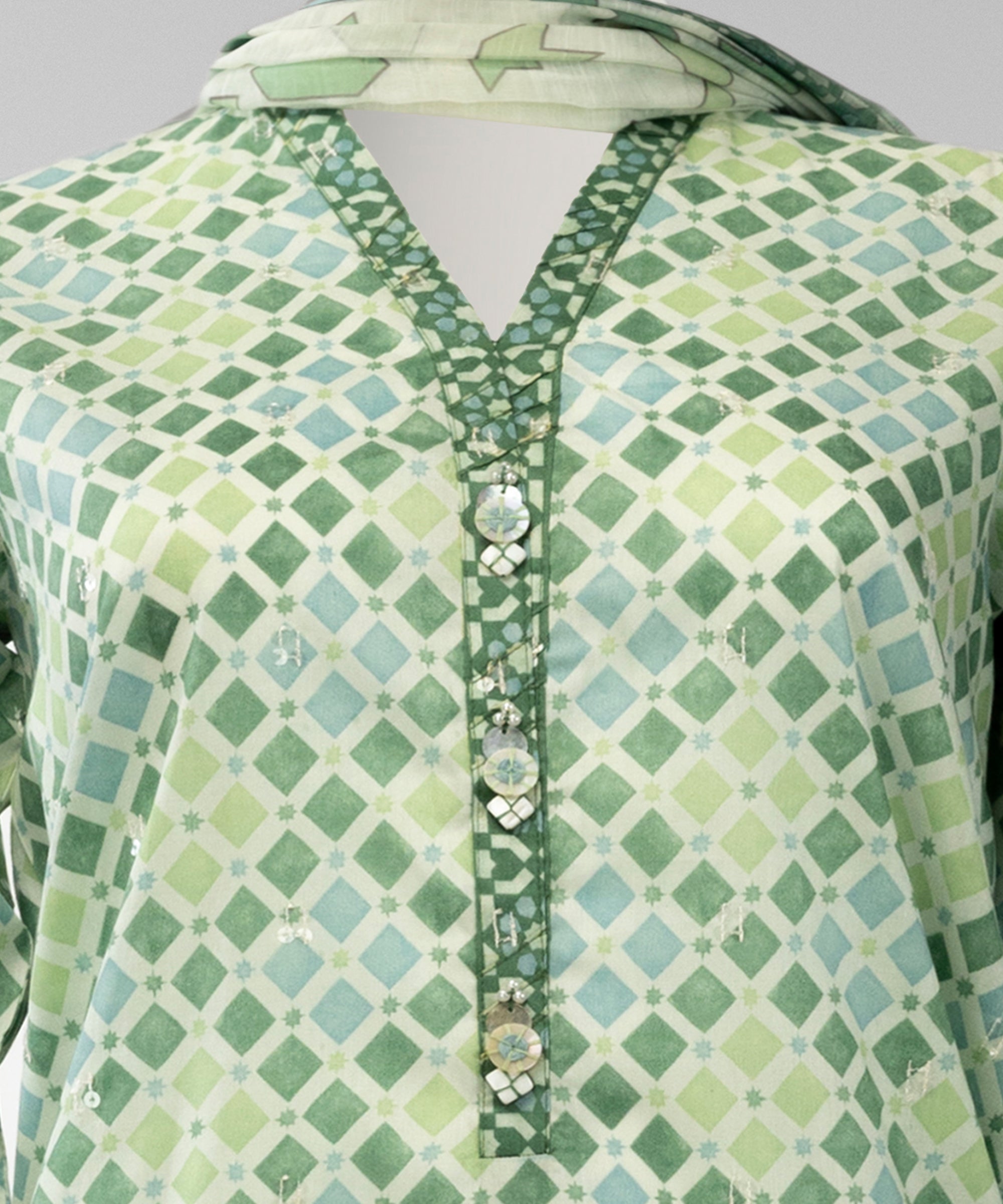 Multicolor Lawn Embroidered Unstitched 2Pc