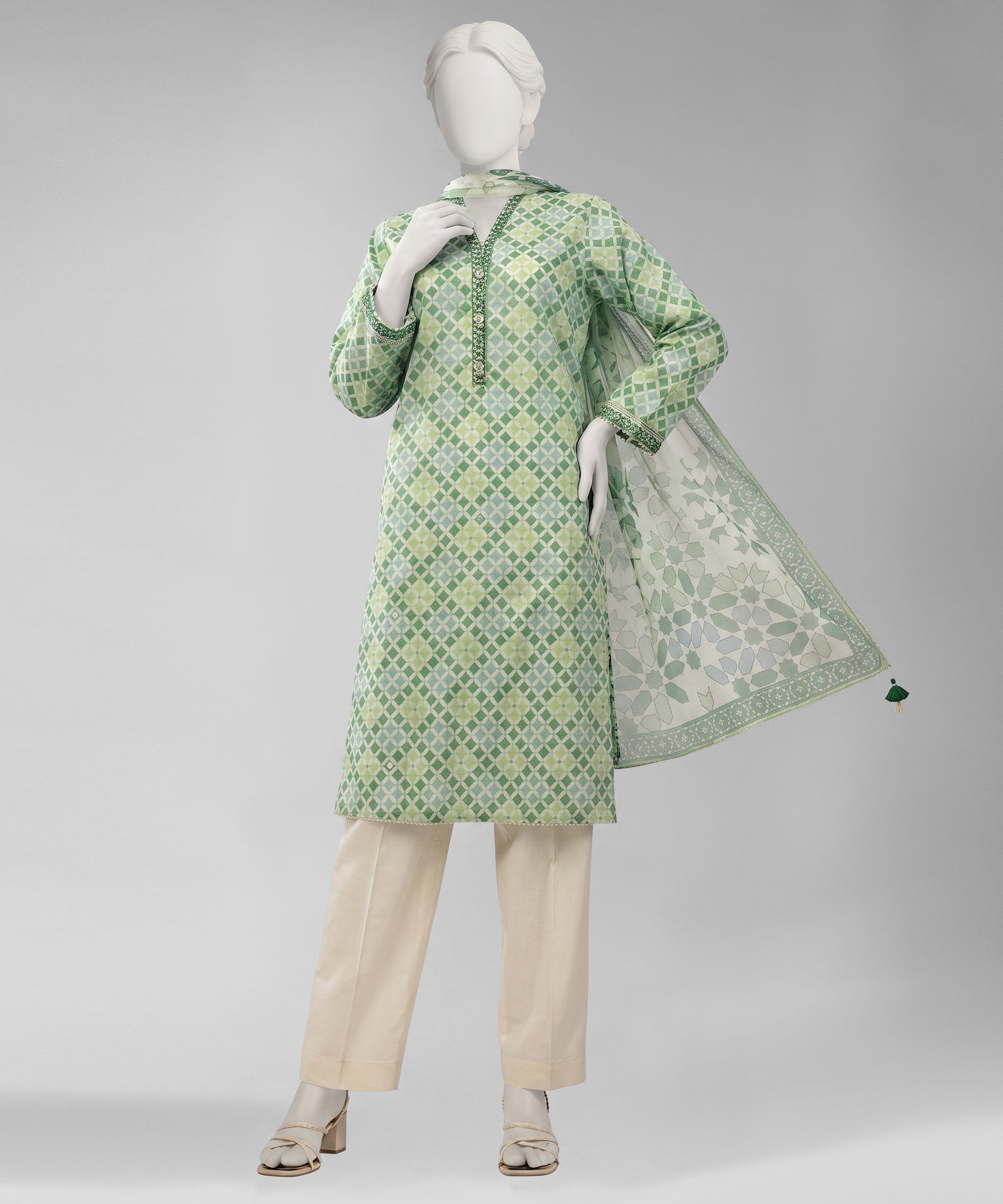 Multicolor Lawn Embroidered Unstitched 2Pc