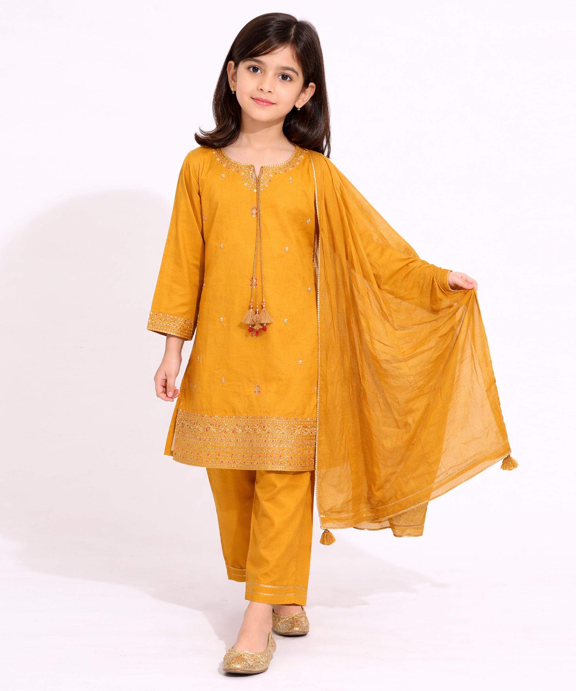 Chrome Swiss Cotton Embroidered Stitched 3Pc