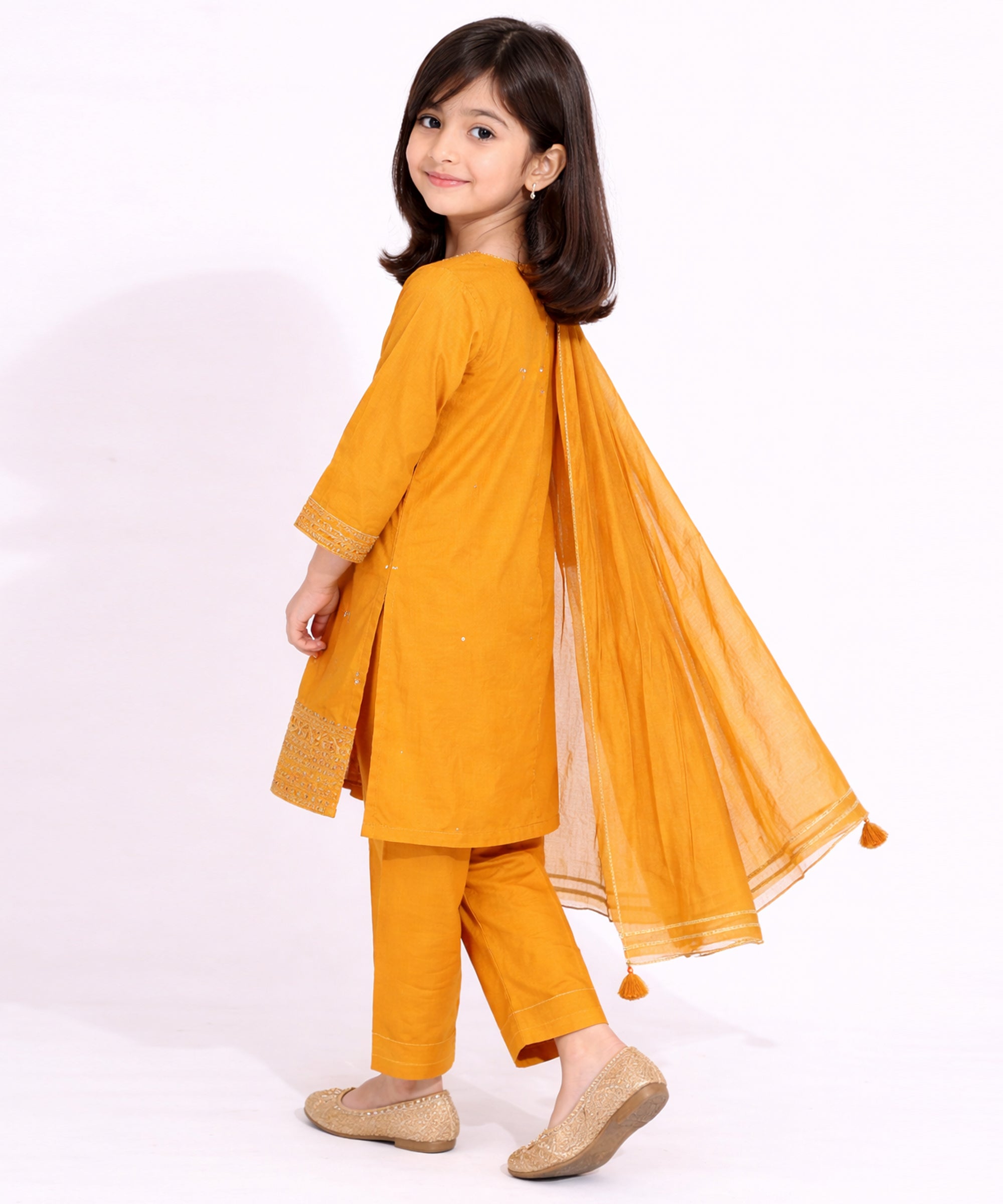 Chrome Swiss Cotton Embroidered Stitched 3Pc