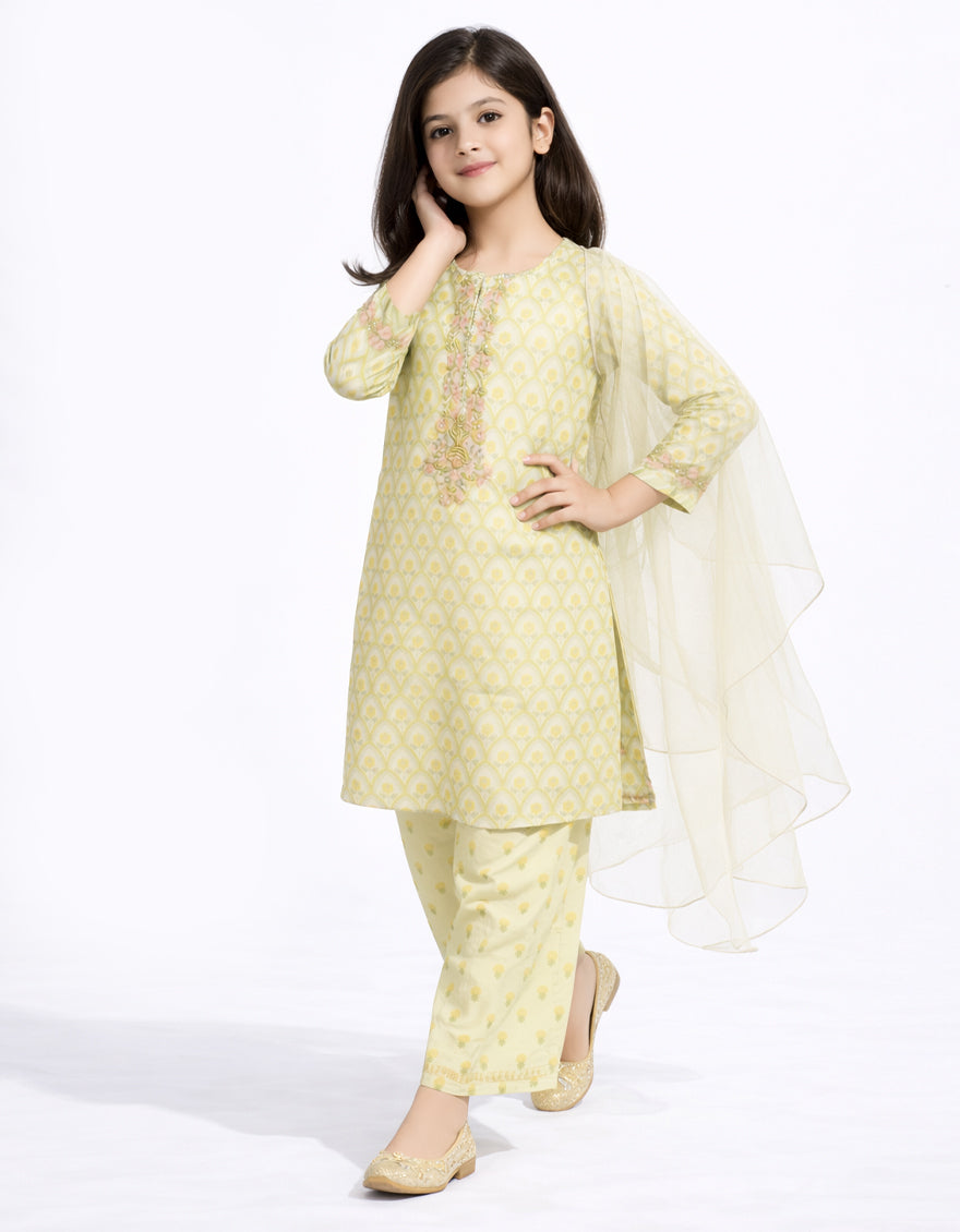 GREEN LAWN EMBROIDERED STITCHED 3PC