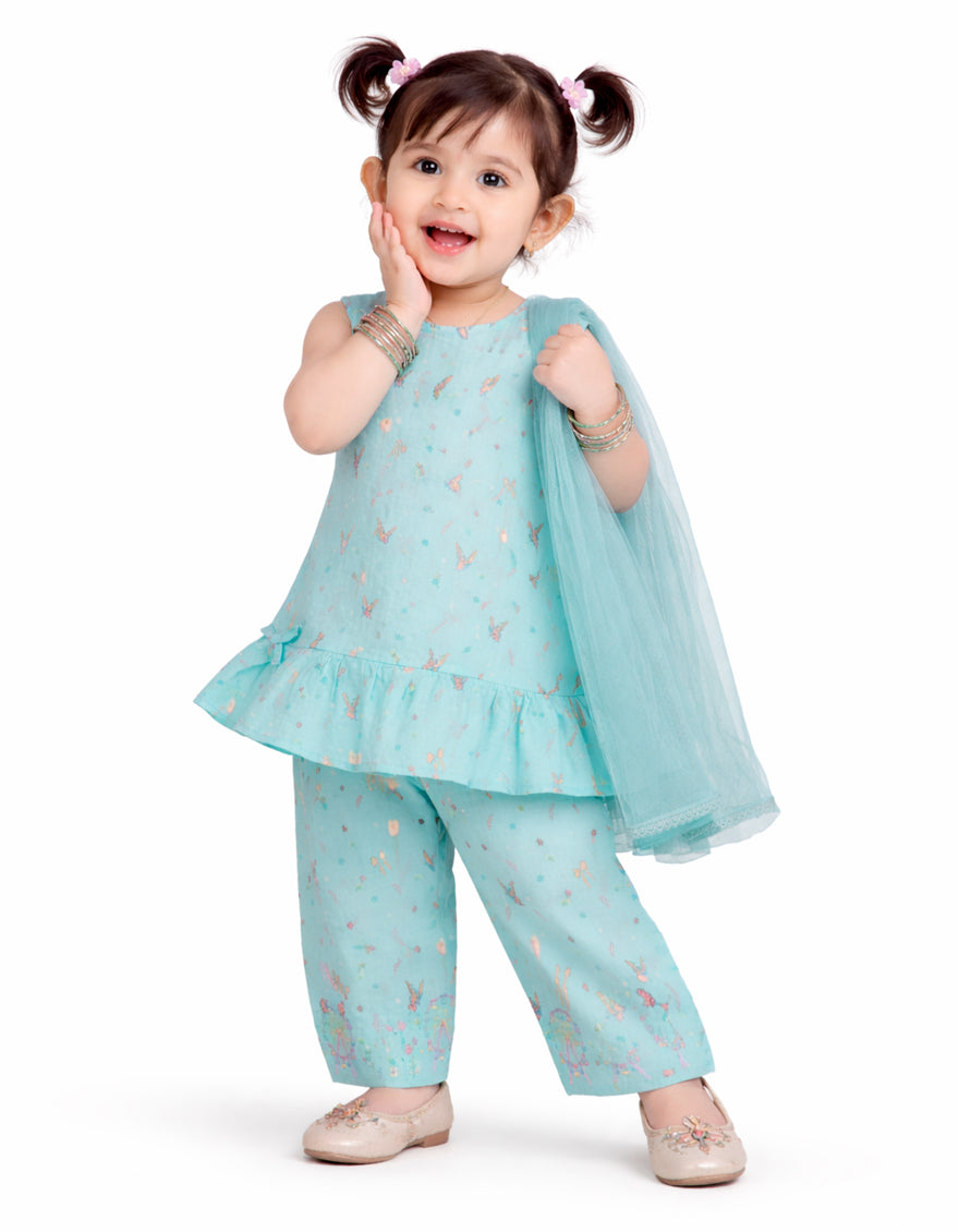 SKY BLUE LAWN DIGITAL PRINTED STITCHED 3PC