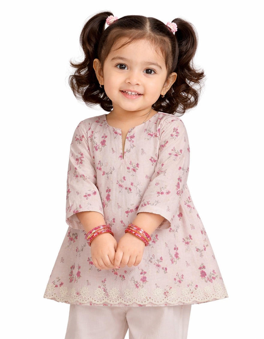 PINK LAWN SCHIFFLI STITCHED 2PC