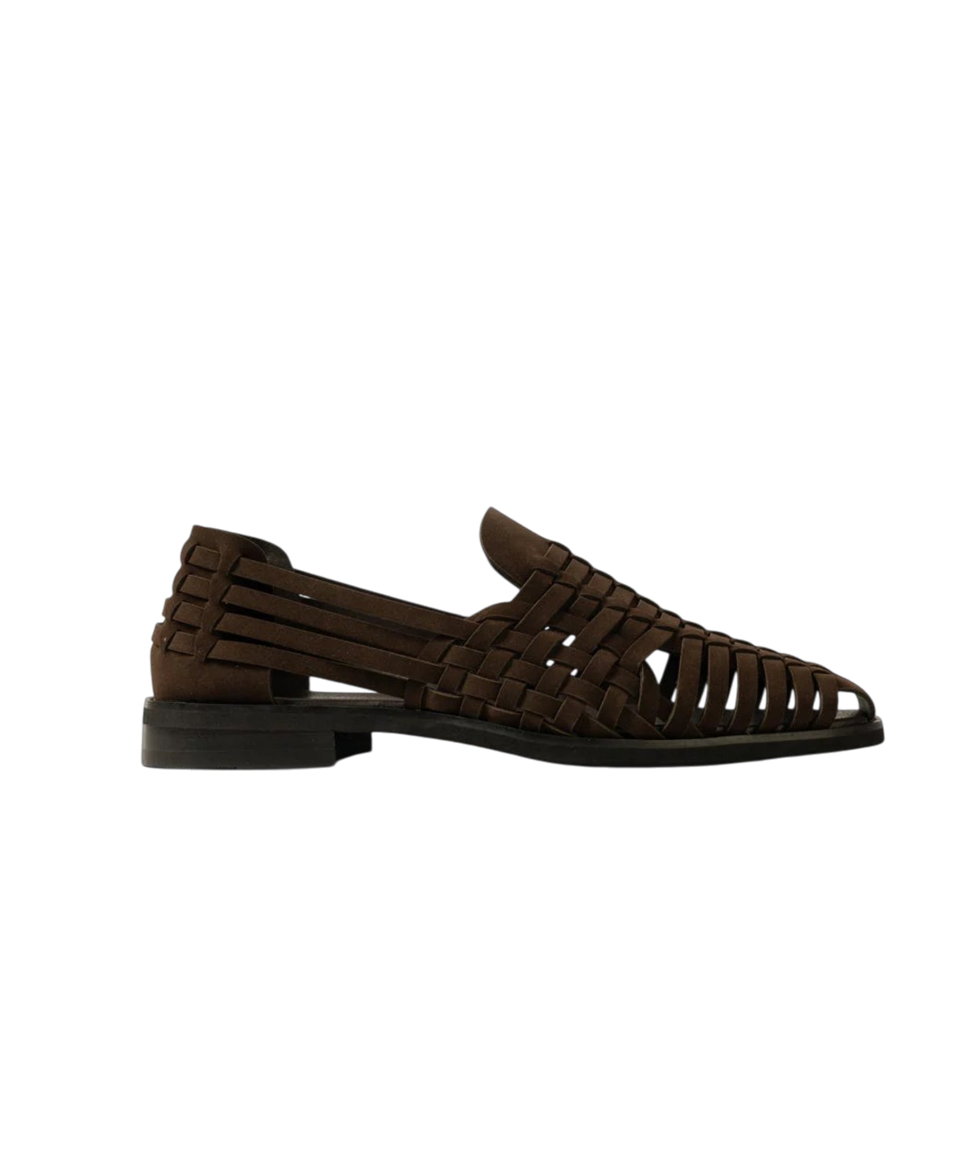 COFFEE SUEDE SANDALS