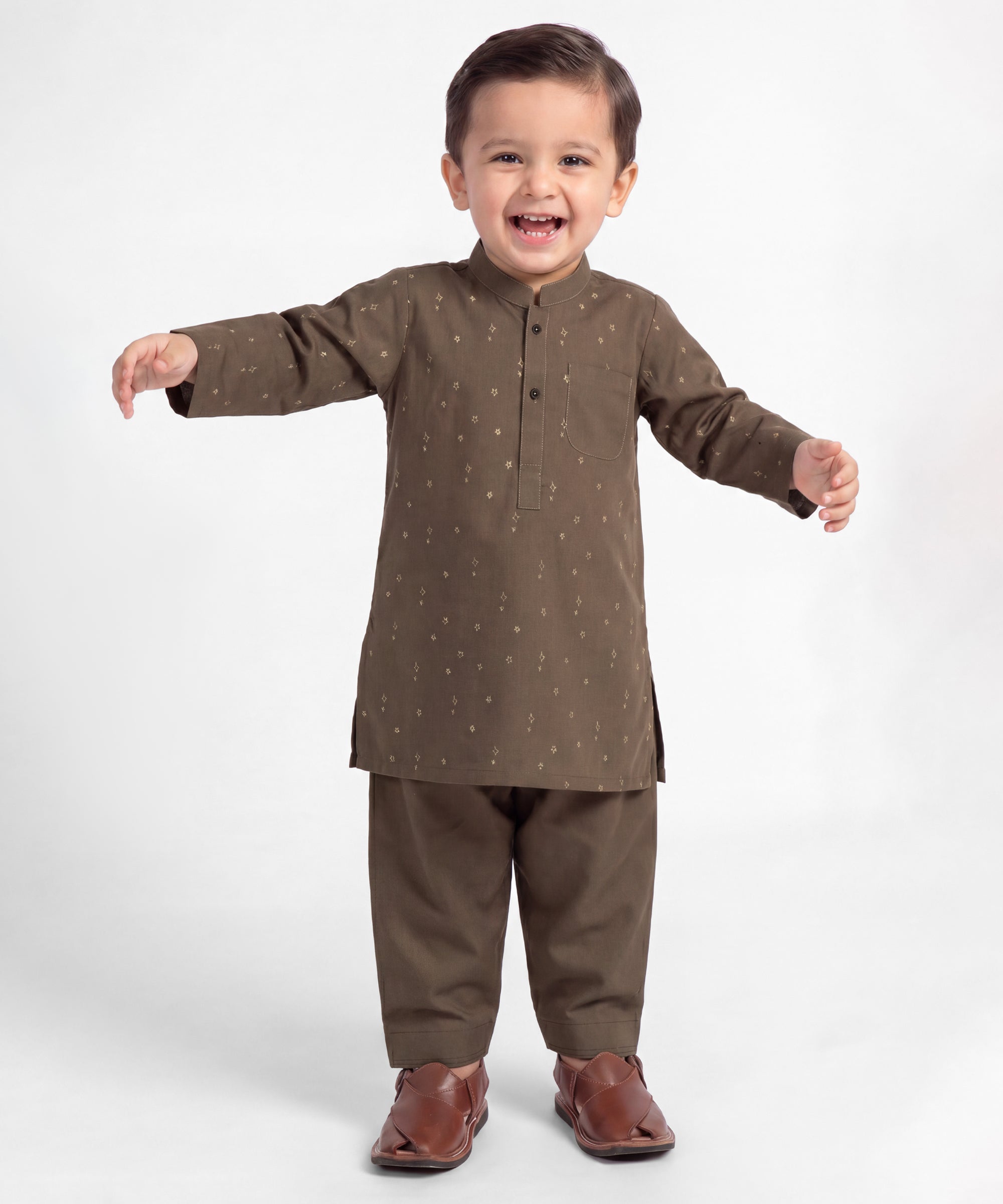 Dark Brown Kameez Shalwar
