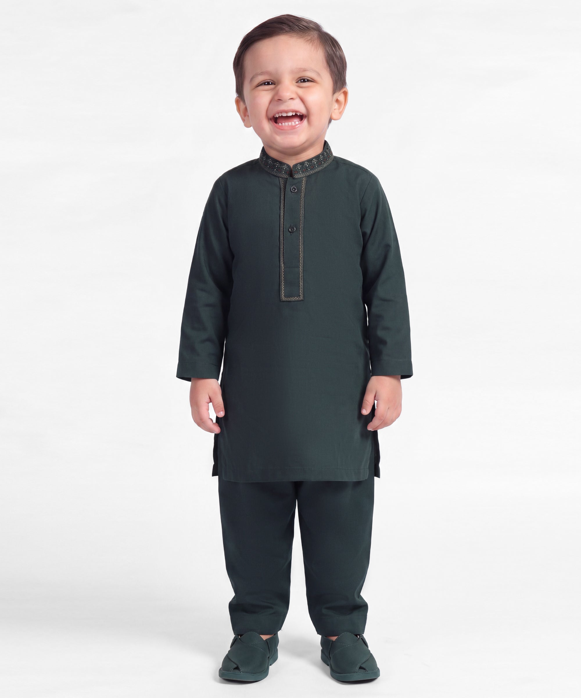 Dark Green Kameez Shalwar