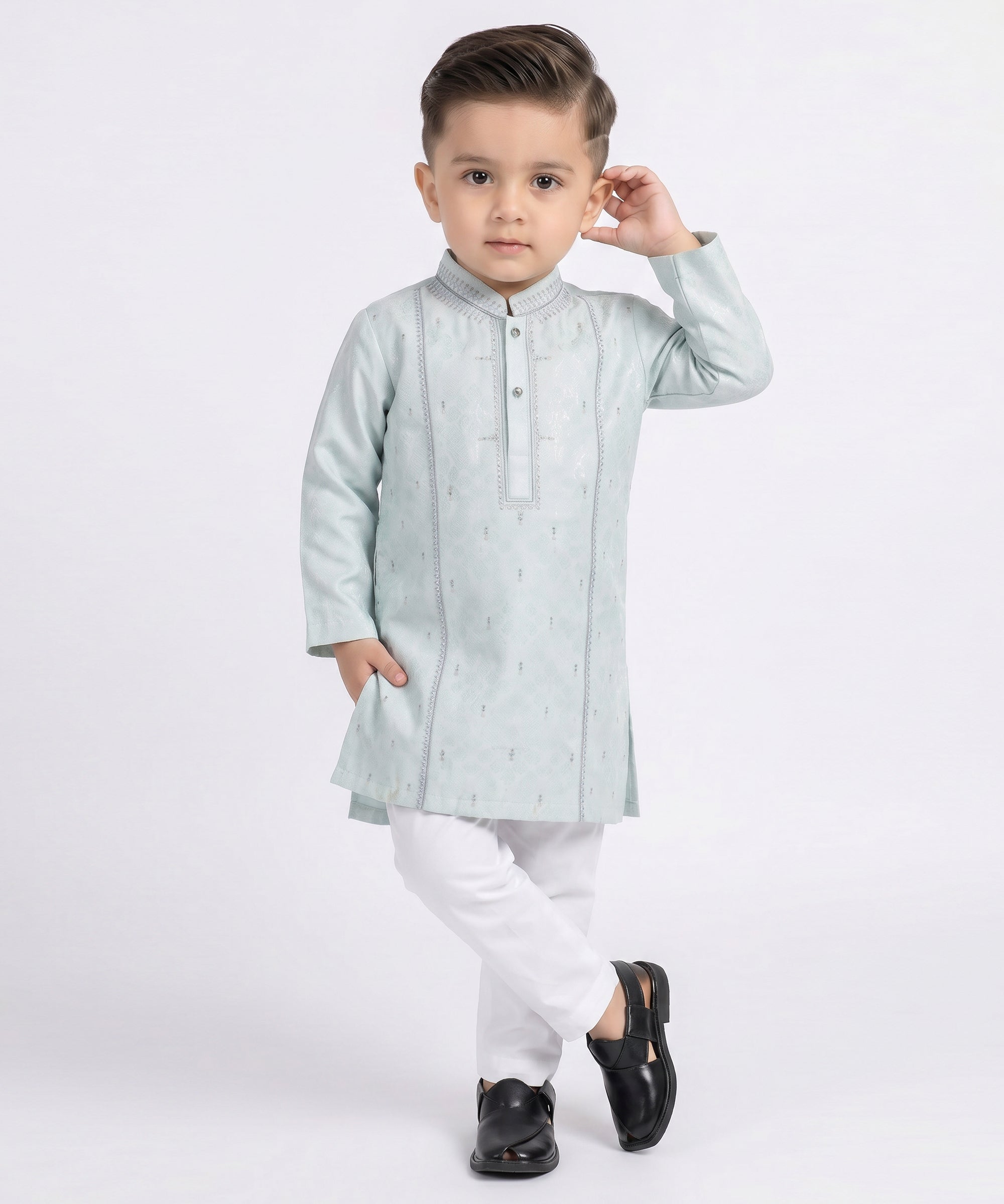 Ice Blue Formal Kameez Shalwar