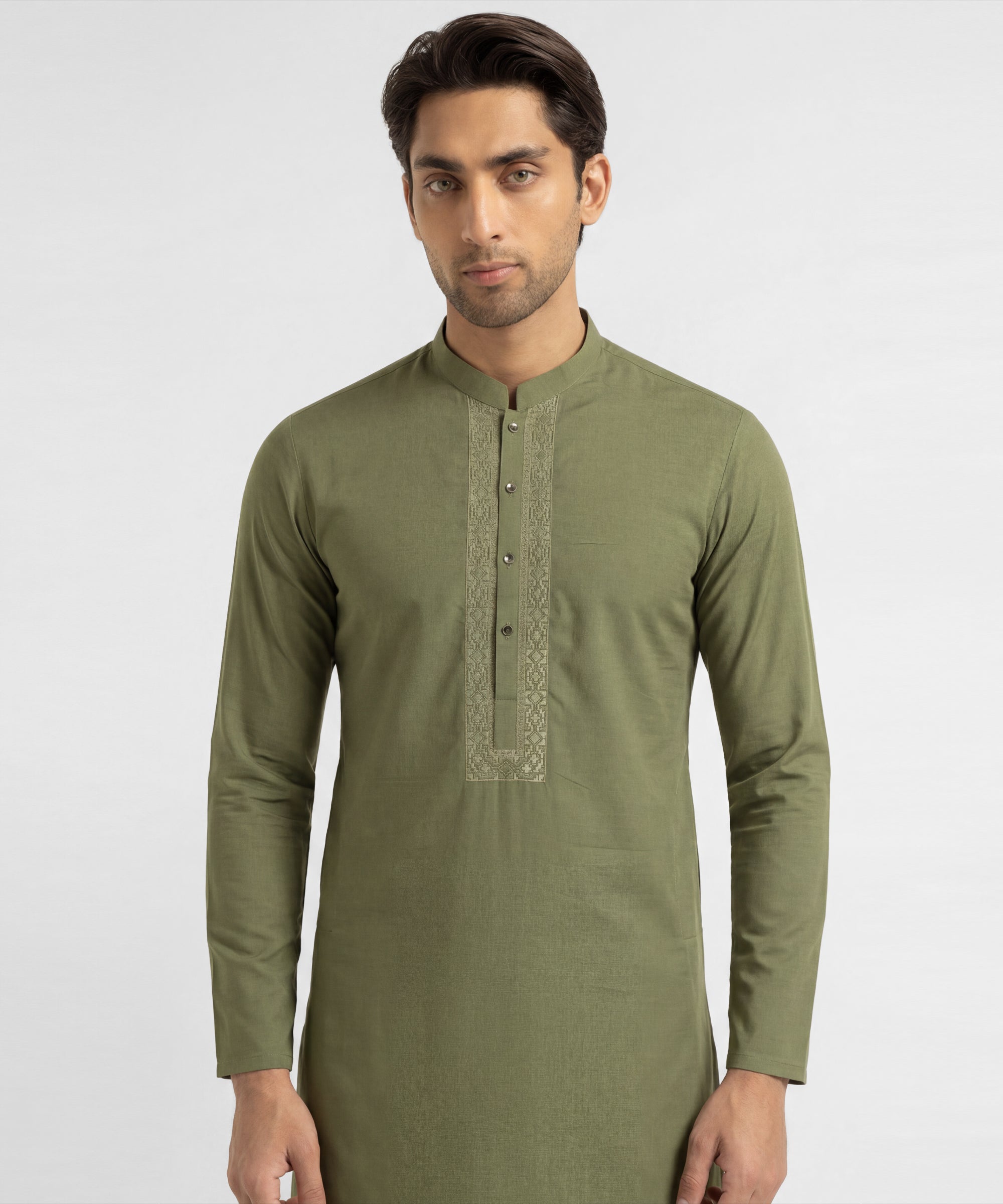 GREEN COTTON CASUAL KURTA